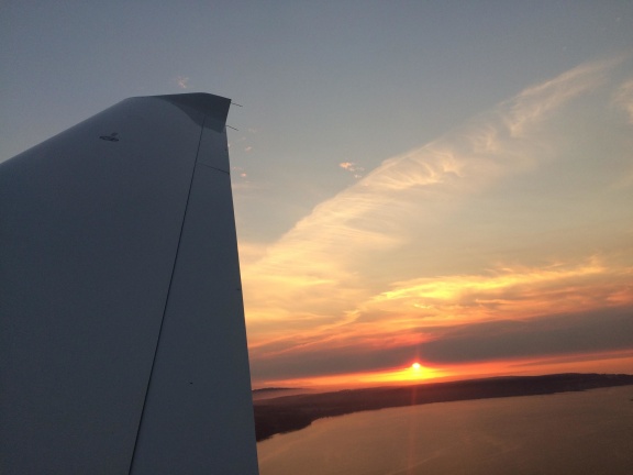 high wing sunset